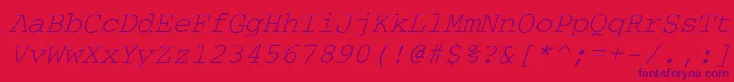 CourdlItalic Font – Purple Fonts on Red Background