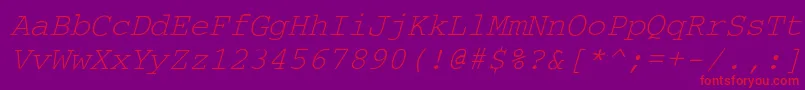 fuente CourdlItalic – Fuentes Rojas Sobre Fondo Morado
