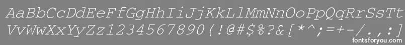 フォントCourdlItalic – 灰色の背景に白い文字