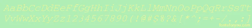 CourdlItalic Font – Yellow Fonts on Green Background