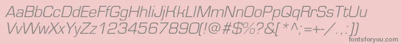 EurofontlightcItalic Font – Gray Fonts on Pink Background