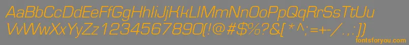 Więcej informacji o czcionce EurofontlightcItalic Czcionka EurofontlightcItalic – pomarańczowe czcionki na szarym tle