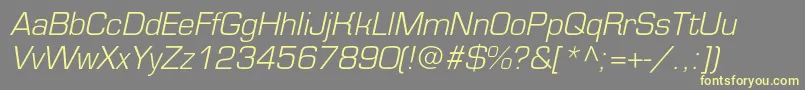 EurofontlightcItalic Font – Yellow Fonts on Gray Background