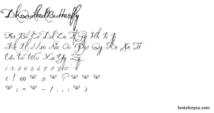 A fonte DkQuiltedButterfly – alfabeto, números, caracteres especiais