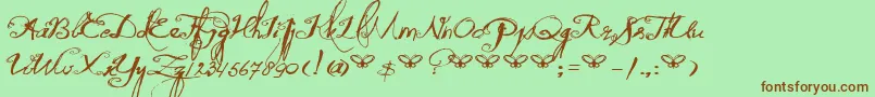 DkQuiltedButterfly Font – Brown Fonts on Green Background