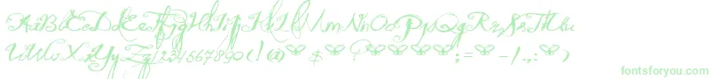 DkQuiltedButterfly Font – Green Fonts on White Background