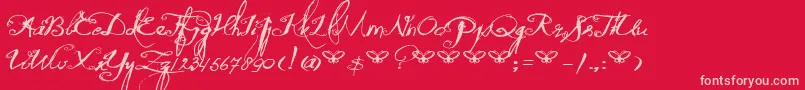 DkQuiltedButterfly Font – Pink Fonts on Red Background