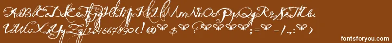 DkQuiltedButterfly Font – White Fonts on Brown Background