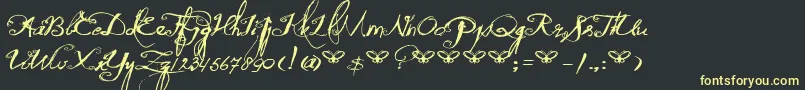 DkQuiltedButterfly Font – Yellow Fonts on Black Background