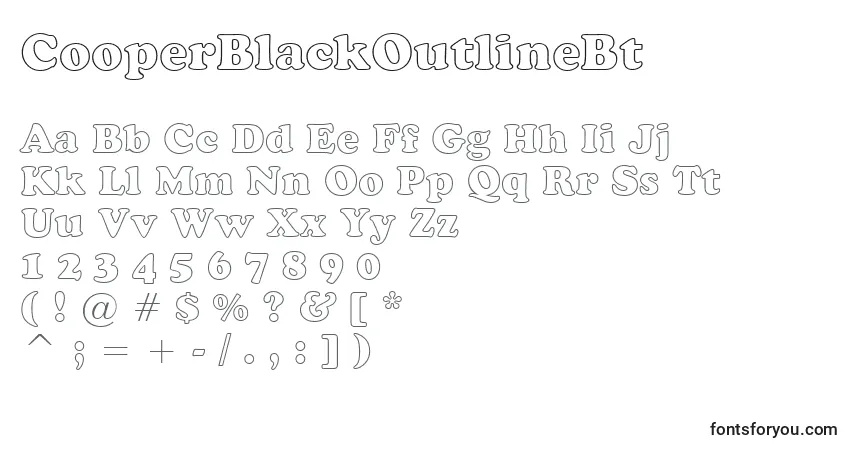 Schriftart CooperBlackOutlineBt – Alphabet, Zahlen, spezielle Symbole