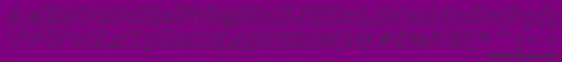 CooperBlackOutlineBt-fontti – mustat fontit violetilla taustalla