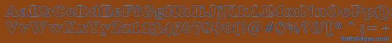 CooperBlackOutlineBt Font – Blue Fonts on Brown Background