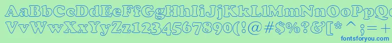 CooperBlackOutlineBt Font – Blue Fonts on Green Background