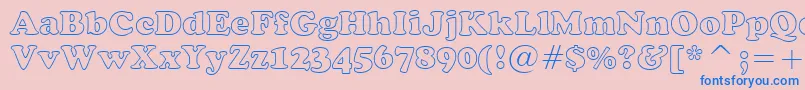 CooperBlackOutlineBt Font – Blue Fonts on Pink Background