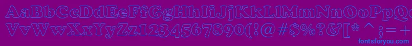 Шрифт CooperBlackOutlineBt – синие шрифты на фиолетовом фоне