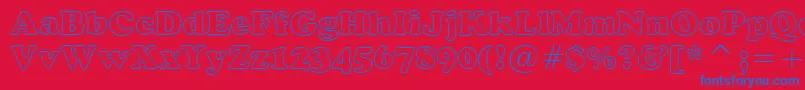 CooperBlackOutlineBt Font – Blue Fonts on Red Background