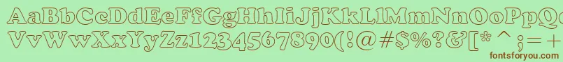 CooperBlackOutlineBt Font – Brown Fonts on Green Background