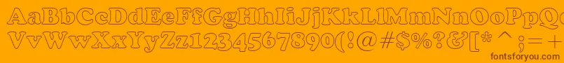 CooperBlackOutlineBt-Schriftart – Braune Schriften auf orangefarbenem Hintergrund