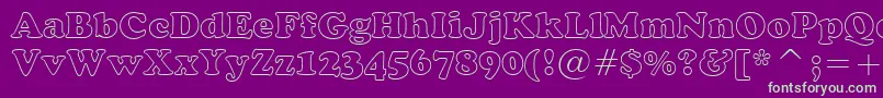 CooperBlackOutlineBt Font – Green Fonts on Purple Background