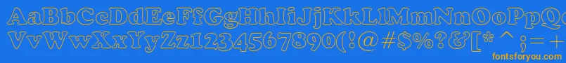 CooperBlackOutlineBt Font – Orange Fonts on Blue Background