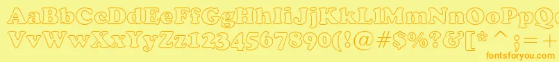 CooperBlackOutlineBt Font – Orange Fonts on Yellow Background