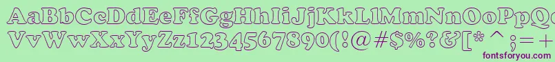 CooperBlackOutlineBt Font – Purple Fonts on Green Background