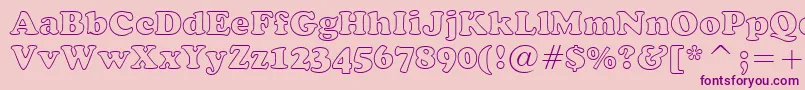 CooperBlackOutlineBt-Schriftart – Violette Schriften auf rosa Hintergrund