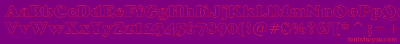 CooperBlackOutlineBt-Schriftart – Rote Schriften auf violettem Hintergrund