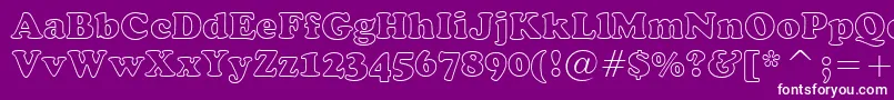 CooperBlackOutlineBt-Schriftart – Weiße Schriften auf violettem Hintergrund