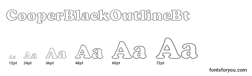 CooperBlackOutlineBt Font Sizes