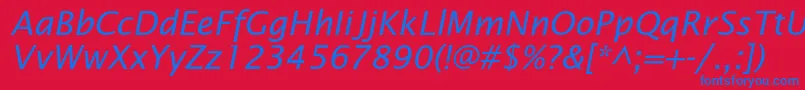 LucidasansstdItalic Font – Blue Fonts on Red Background