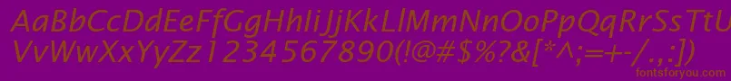 LucidasansstdItalic Font – Brown Fonts on Purple Background