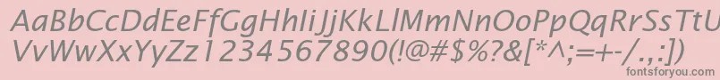 LucidasansstdItalic Font – Gray Fonts on Pink Background