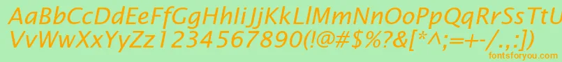 LucidasansstdItalic Font – Orange Fonts on Green Background