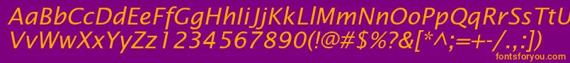 LucidasansstdItalic Font – Orange Fonts on Purple Background