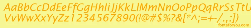 LucidasansstdItalic Font – Orange Fonts on Yellow Background