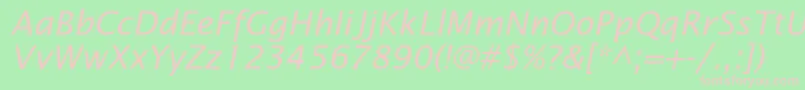 LucidasansstdItalic Font – Pink Fonts on Green Background