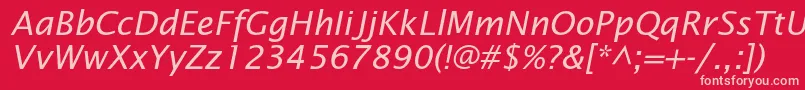 LucidasansstdItalic Font – Pink Fonts on Red Background