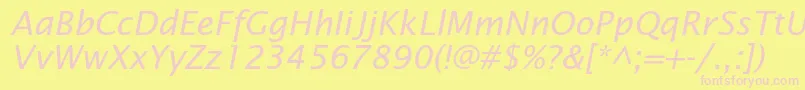 LucidasansstdItalic Font – Pink Fonts on Yellow Background