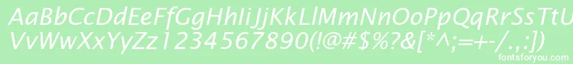LucidasansstdItalic Font – White Fonts on Green Background