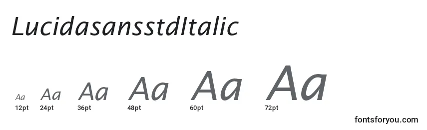 Размеры шрифта LucidasansstdItalic