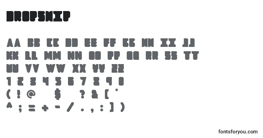 Schriftart Dropship – Alphabet, Zahlen, spezielle Symbole