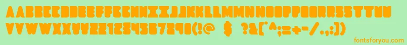 Dropship Font – Orange Fonts on Green Background