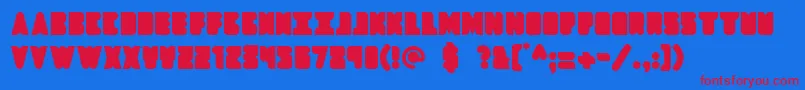 Czcionka Dropship – czerwone czcionki na niebieskim tle