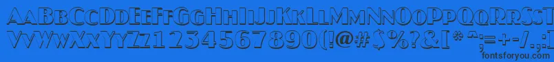 Шрифт JaspercapsshRegular – чёрные шрифты на синем фоне