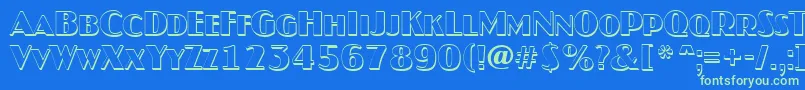 JaspercapsshRegular Font – Green Fonts on Blue Background