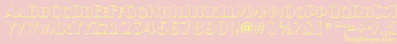 JaspercapsshRegular-Schriftart – Gelbe Schriften auf rosa Hintergrund