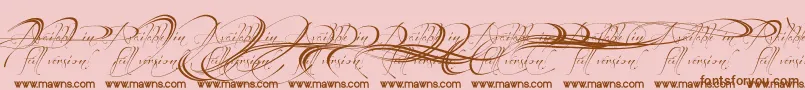 Fonte BeforetherainswashesPersonalUseDemo – fontes marrons em um fundo rosa