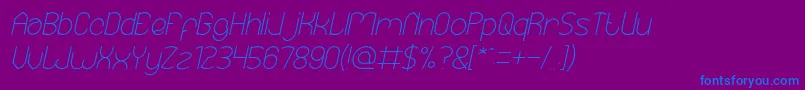 EssentialArrangementItalic Font – Blue Fonts on Purple Background