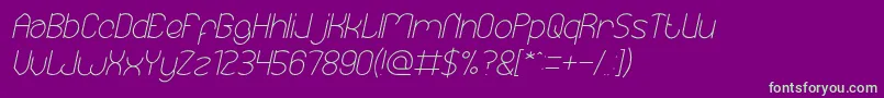 EssentialArrangementItalic Font – Green Fonts on Purple Background